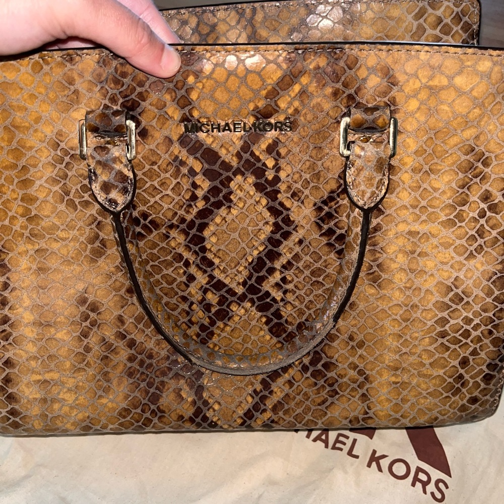 Free Shippingmichael Kors Selma Python Embossed L… - image 2